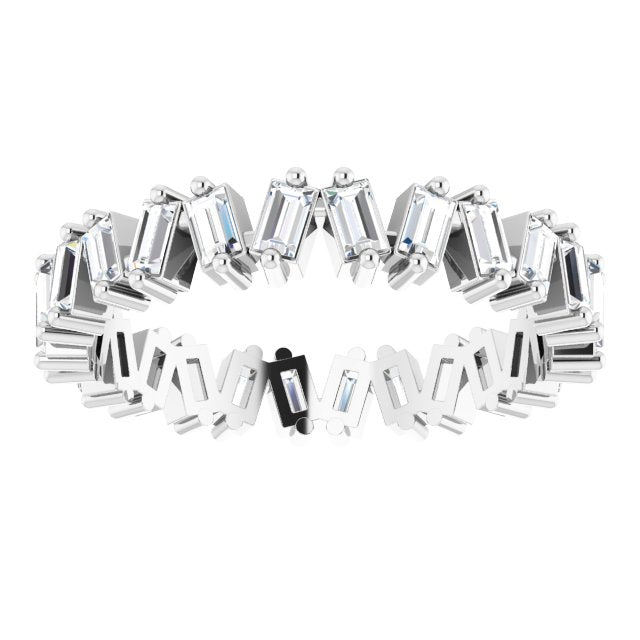 1.30 ct. Straight Baguette Diamond Eternity Band Stackable Diamond Ring-VIRABYANI